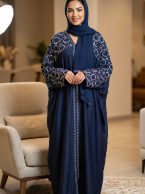 Navy Blue stone work Abaya
