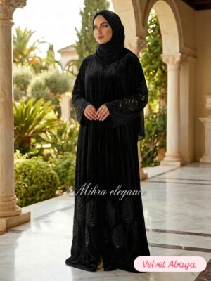 Velvet cut work Abaya