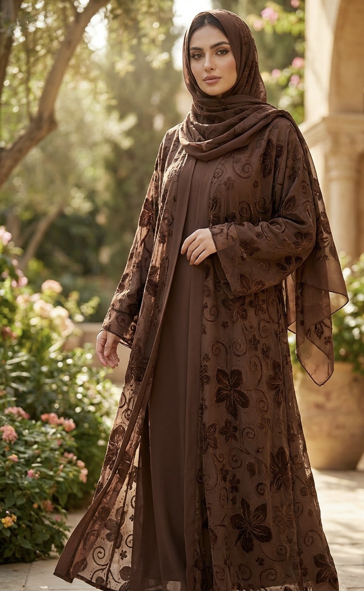 Brown velvet combination Abays