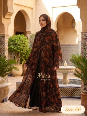 Floral double chiffon Abaya