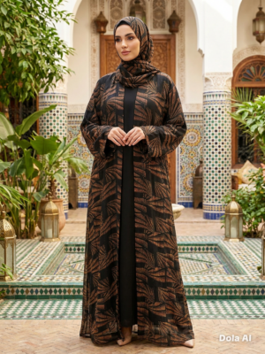 Double chiffon Abaya
