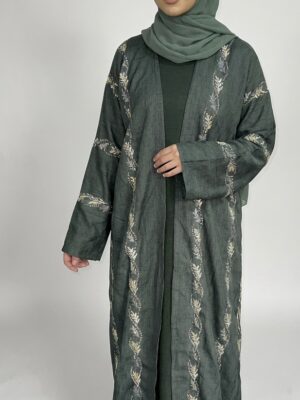 Linen Embroidered Abaya size 56